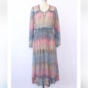Zimmermann Airy Water Color Silk Chiffon Dresss